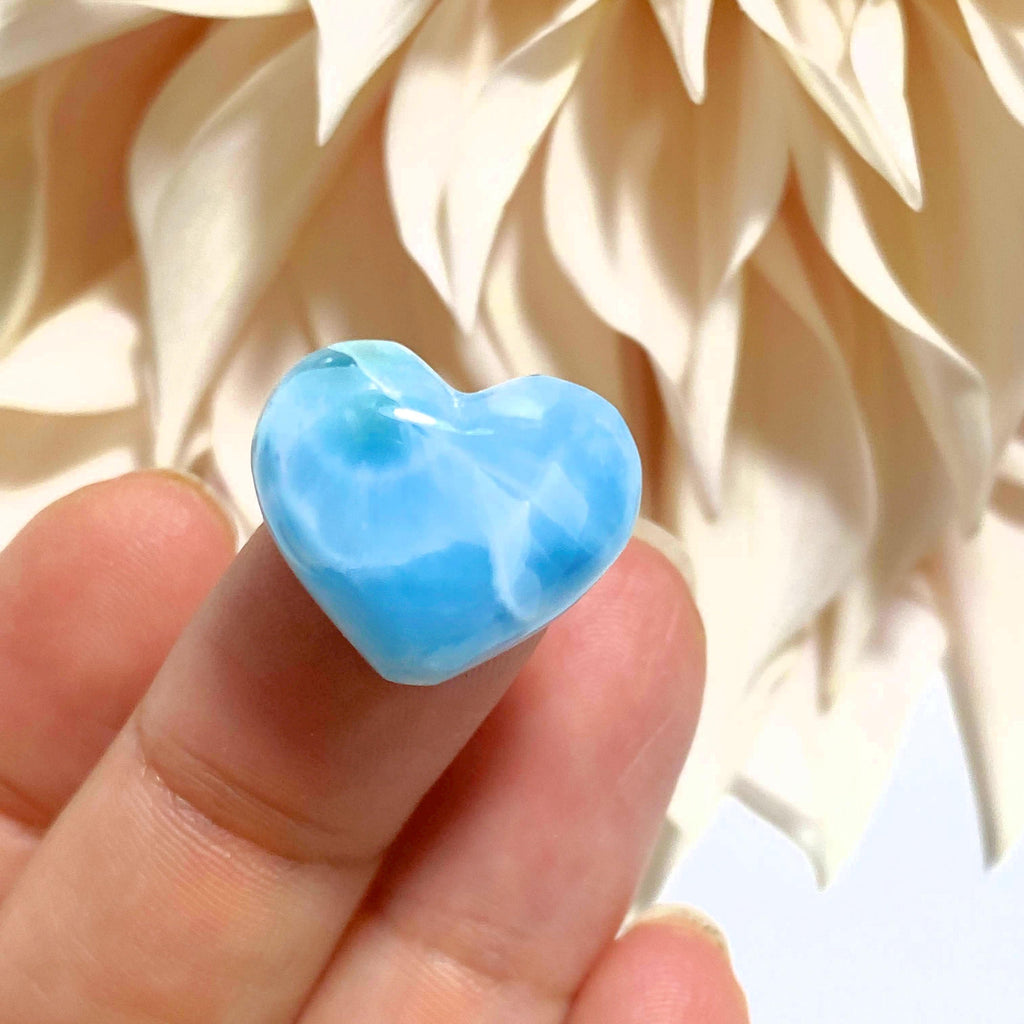 Blue Larimar Dainty Heart Carving~Locality: Dominican Republic #5 - Earth Family Crystals