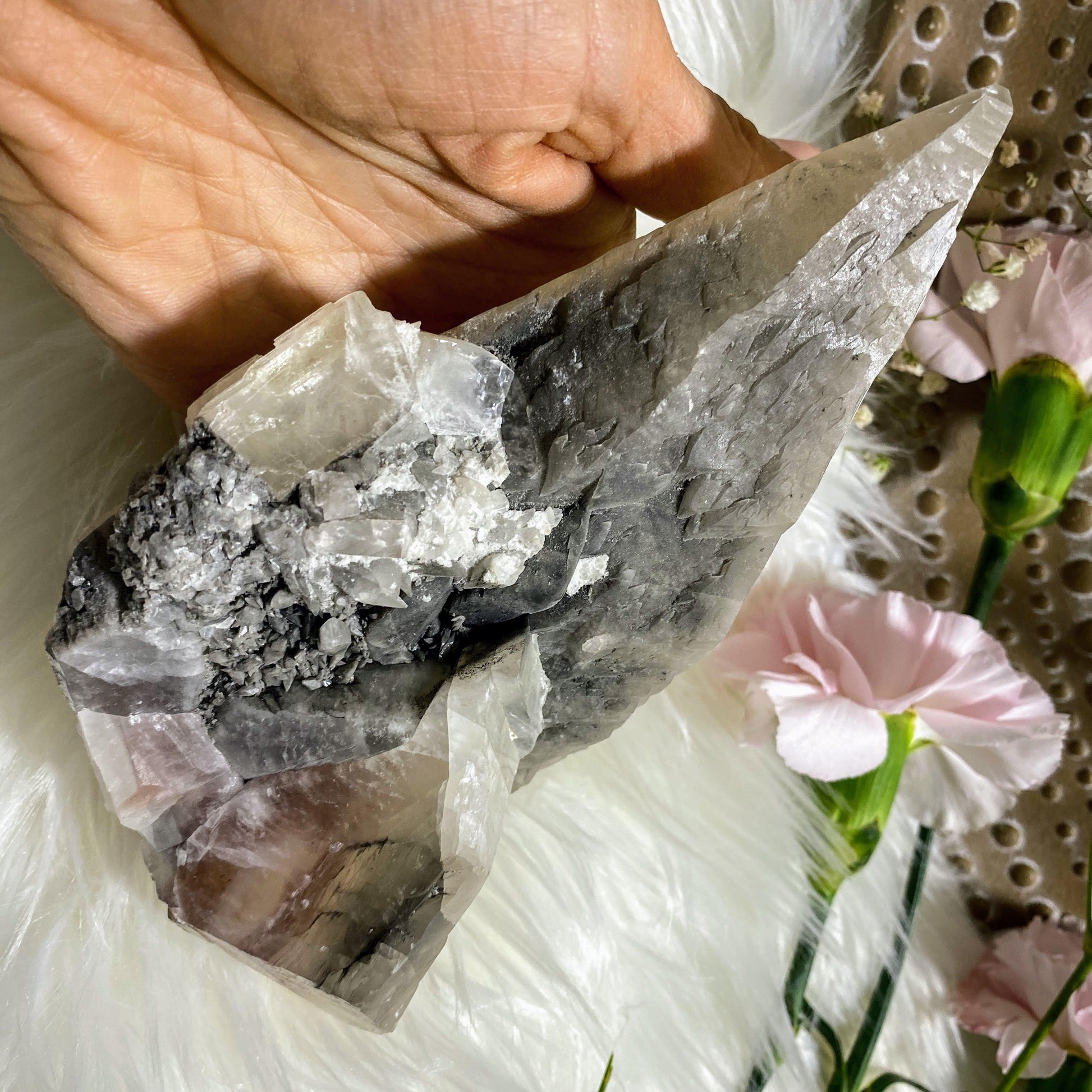 XL Stellar Beam Calcite Unique Natural Specimen From Mexico - Earth Family Crystals
