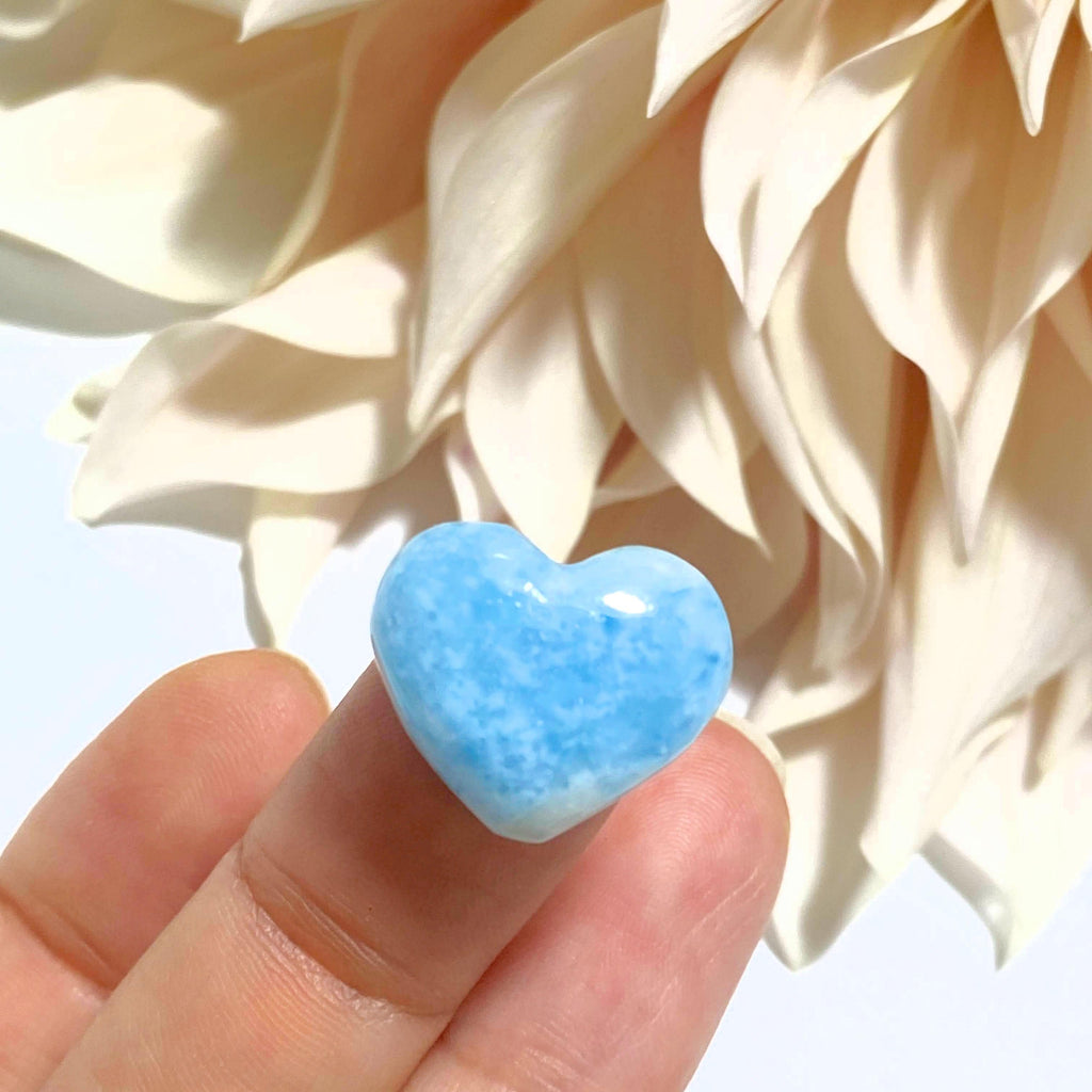 Blue Larimar Dainty Heart Carving~Locality: Dominican Republic #5 - Earth Family Crystals