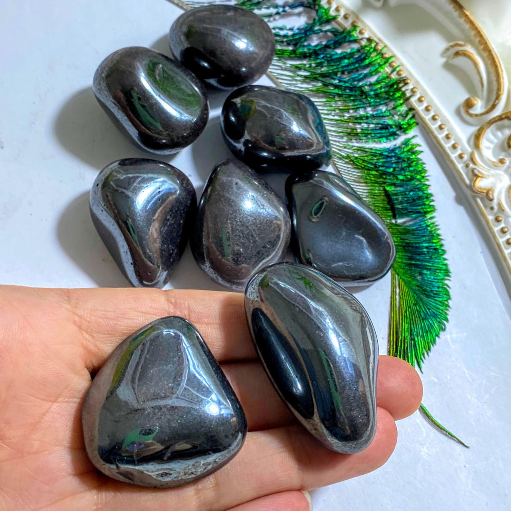 Set of 2 Chunky Hematite Polished Pocket Stones - Earth Family Crystals