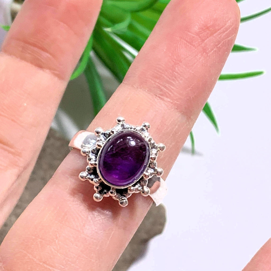Lovely Purple Amethyst Sterling Silver Ring (Size 7) - Earth Family Crystals