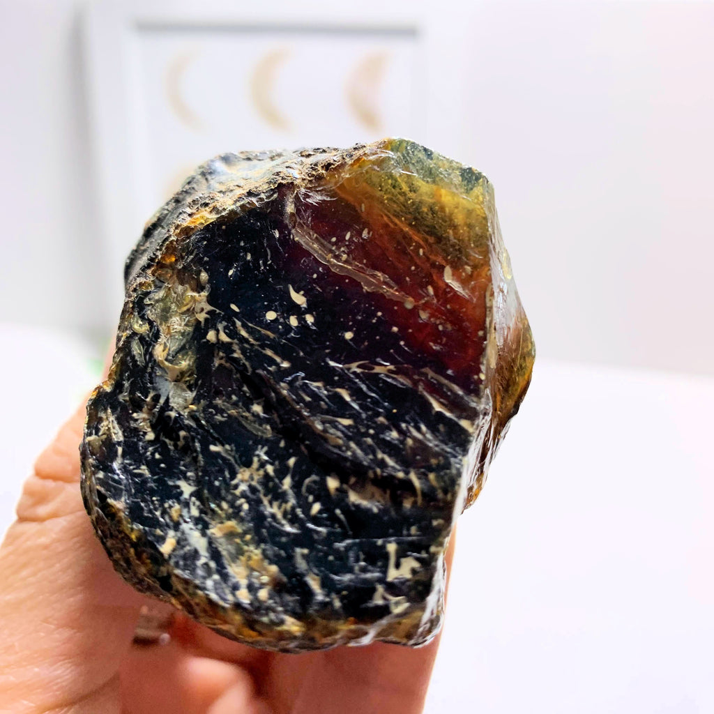 Gorgeous Raw Blue & Golden Sumatra Amber Natural Specimen #1 - Earth Family Crystals