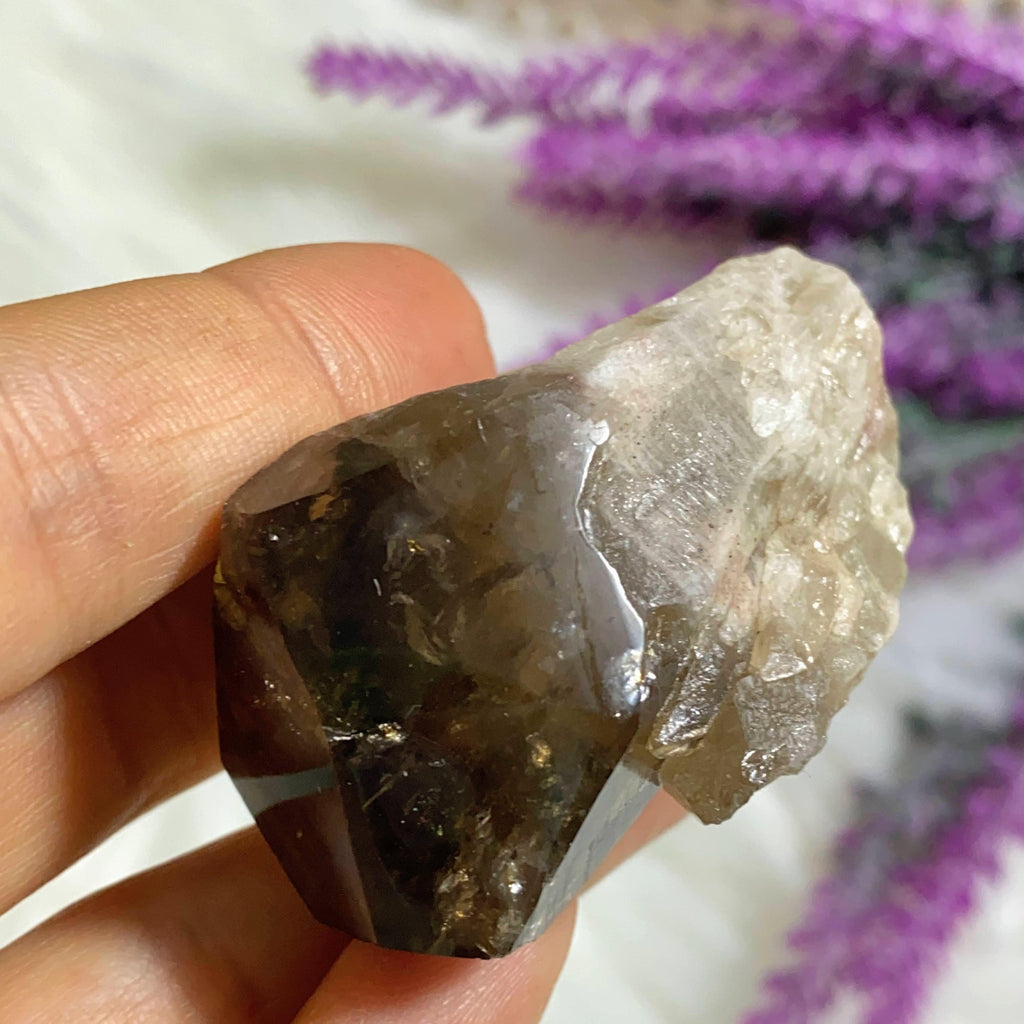 Reserved for Duchess.B~ Citrine & Smoky Quartz Phantom Included Natural Elestial Kundalini Point #2 - Earth Family Crystals