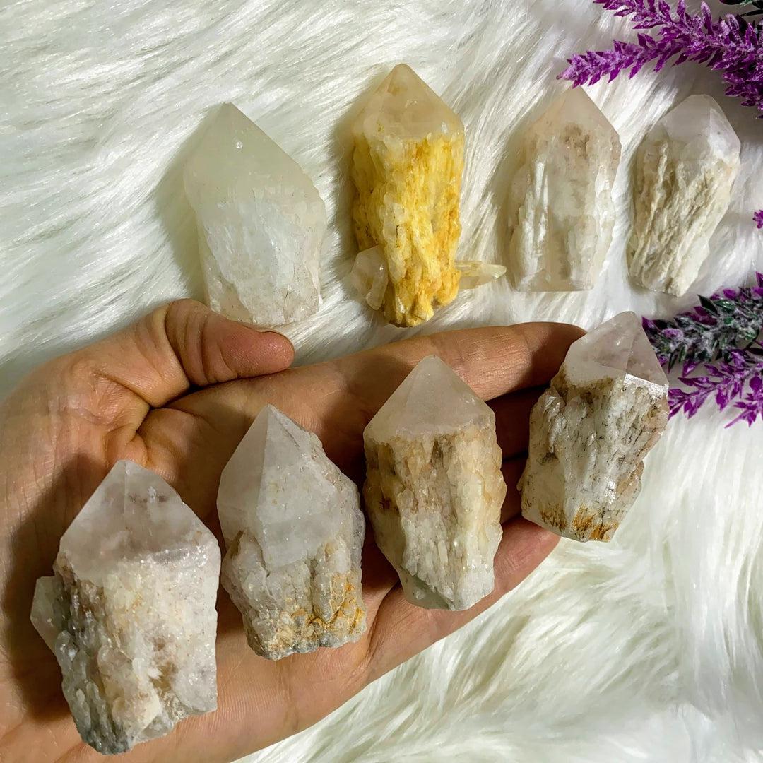 One Small Candle Quartz (Pineapple Quartz)  Natural Elestial Standing Point ~Locality Madagascar - Earth Family Crystals