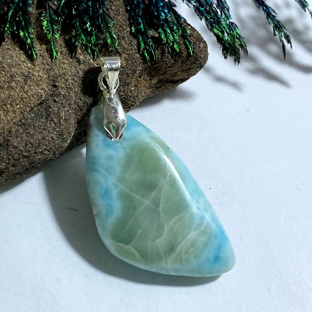 Incredible Colors Larimar Gemstone Pendant (Includes Silver Chain) - Earth Family Crystals