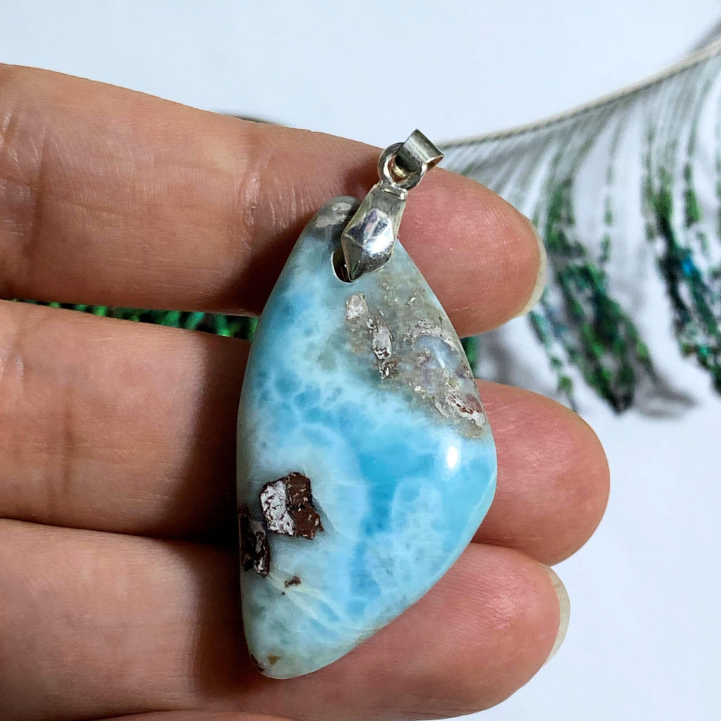 Incredible Colors Larimar Gemstone Pendant (Includes Silver Chain) - Earth Family Crystals