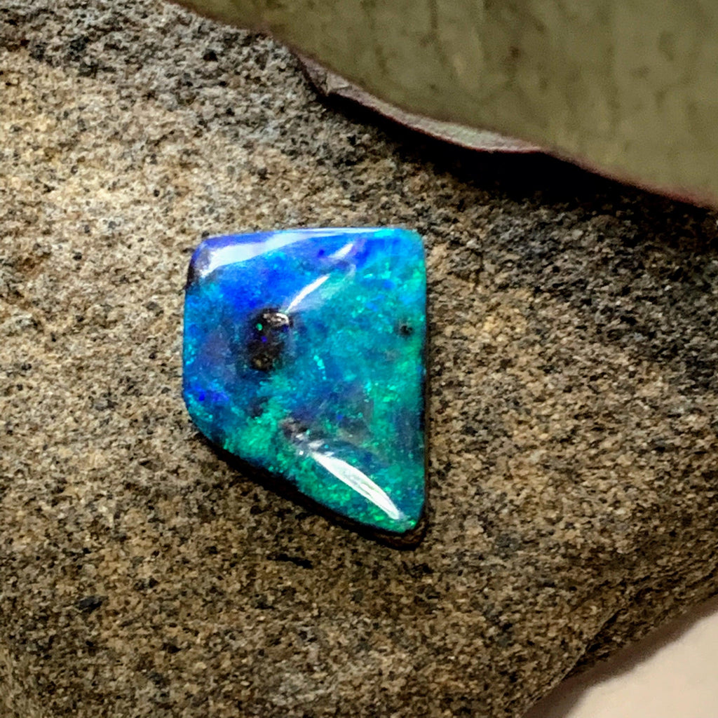 High Grade~Sparkling Blue & Green Queensland, Australia Boulder Opal Cabochon~Ideal for Crafting! - Earth Family Crystals