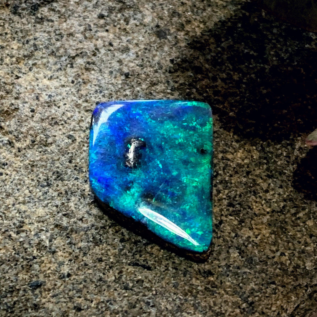 High Grade~Sparkling Blue & Green Queensland, Australia Boulder Opal Cabochon~Ideal for Crafting! - Earth Family Crystals