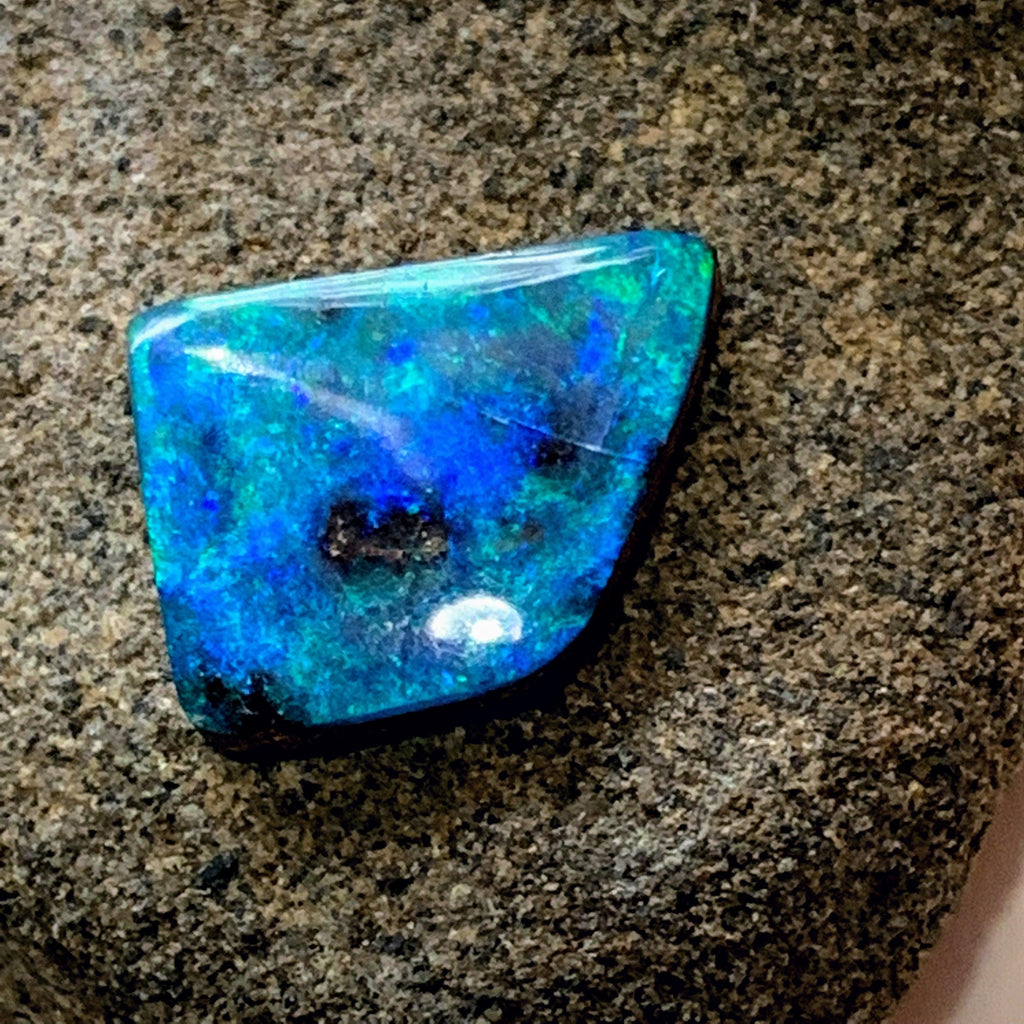 High Grade~Sparkling Blue & Green Queensland, Australia Boulder Opal Cabochon~Ideal for Crafting! - Earth Family Crystals