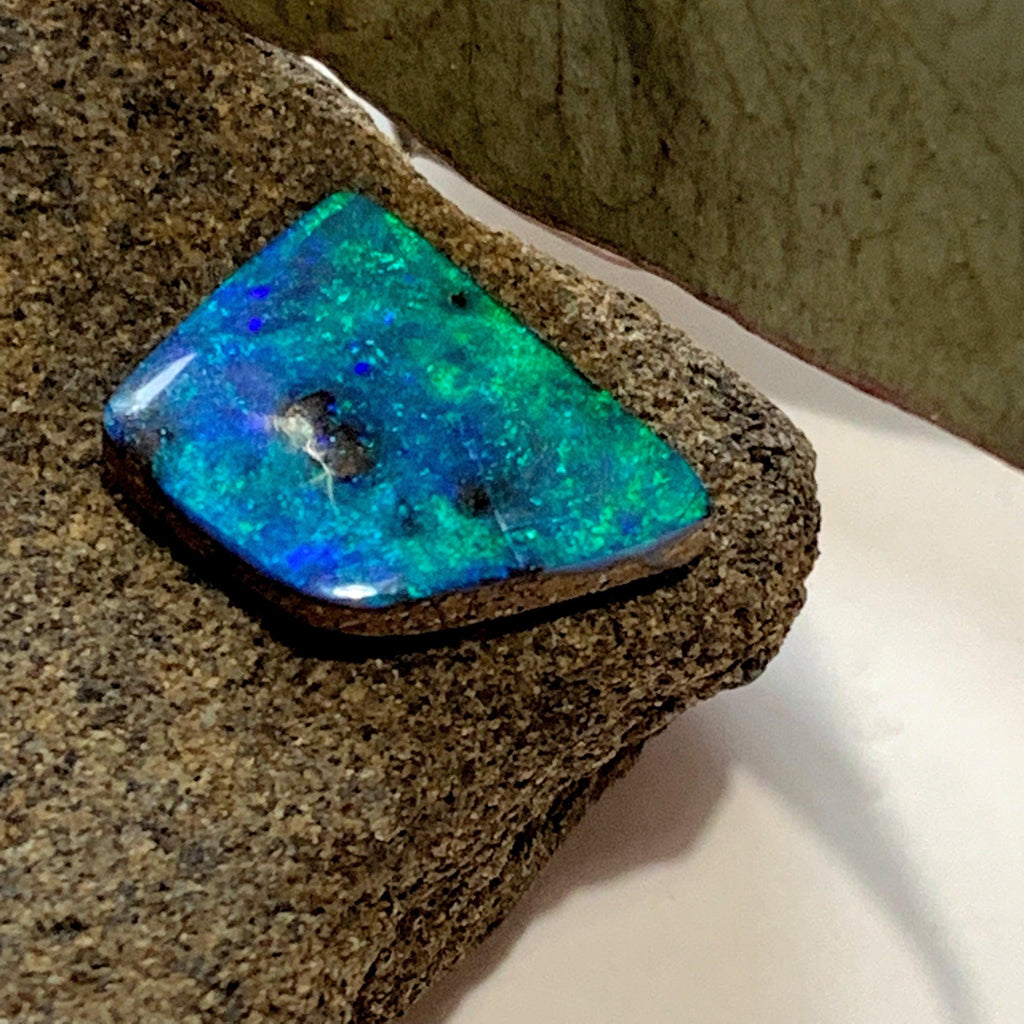 High Grade~Sparkling Blue & Green Queensland, Australia Boulder Opal Cabochon~Ideal for Crafting! - Earth Family Crystals