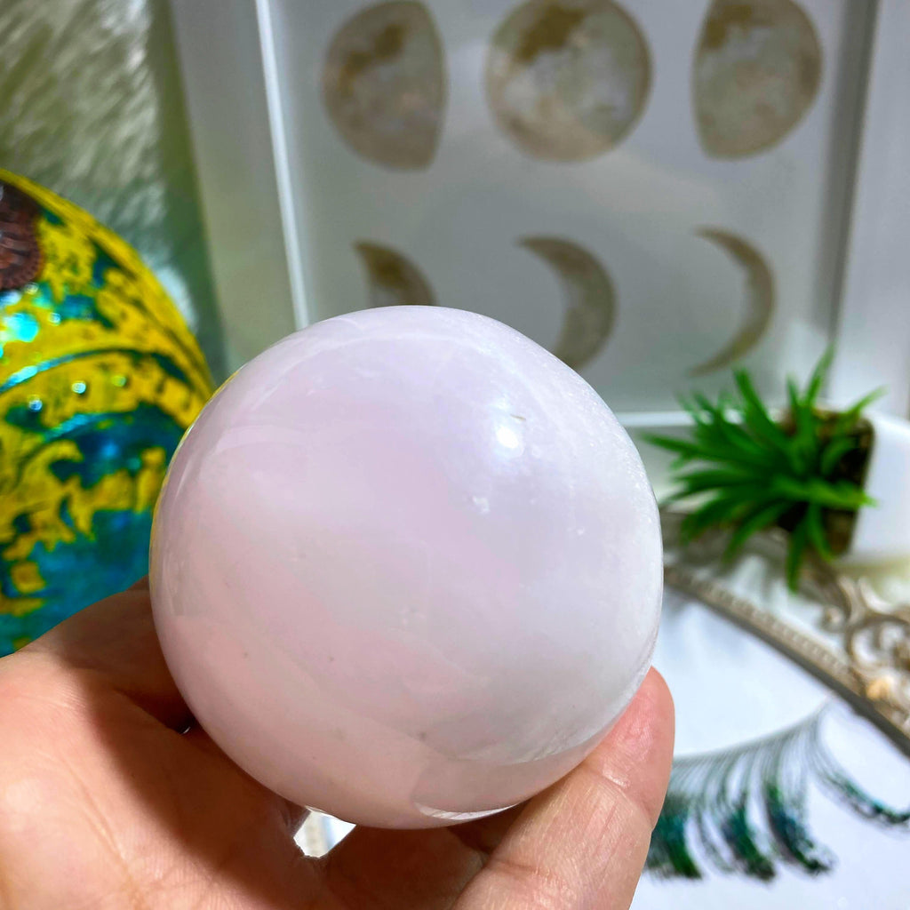 Sweet Pink Calcite Large Sphere Carving #1 - Earth Family Crystals