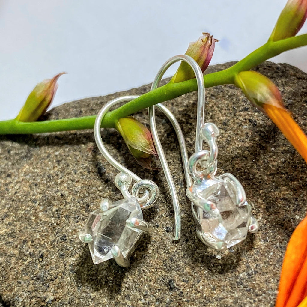 Natural Herkimer Diamond Sterling Silver Earrings - Earth Family Crystals