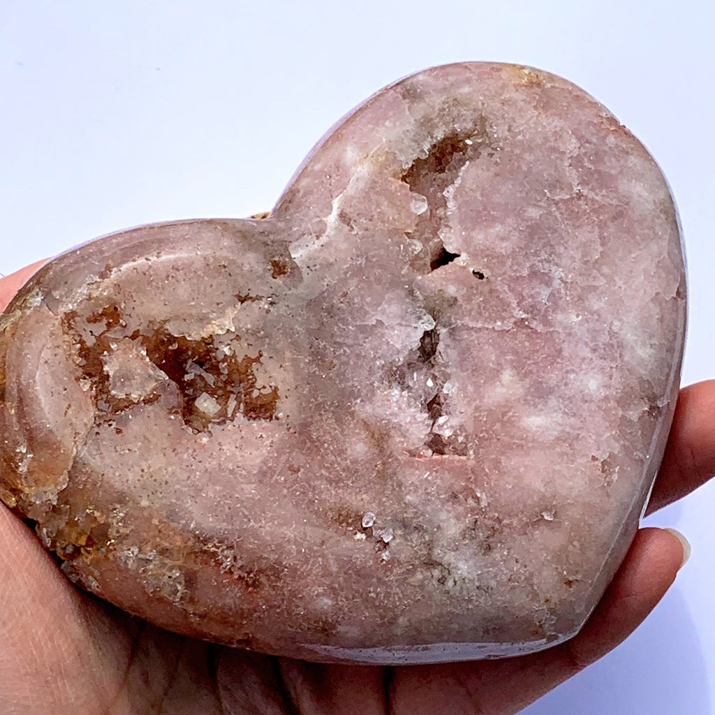 XL Chunky Gorgeous Pink Amethyst Geode Druzy Love Heart - Earth Family Crystals