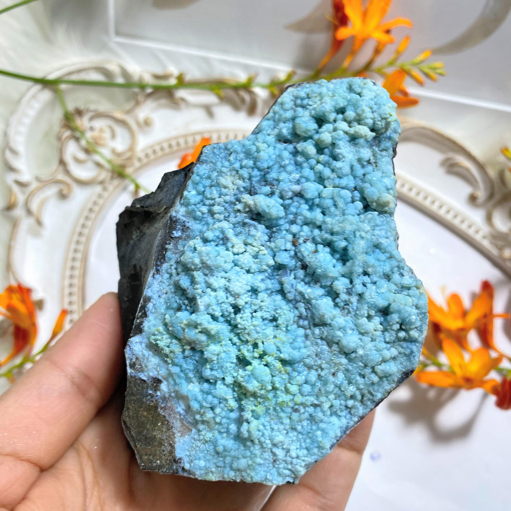 Reserved for Sandy S Gorgeous Blue Smithsonite Natural Large Specimen - Earth Family Crystals