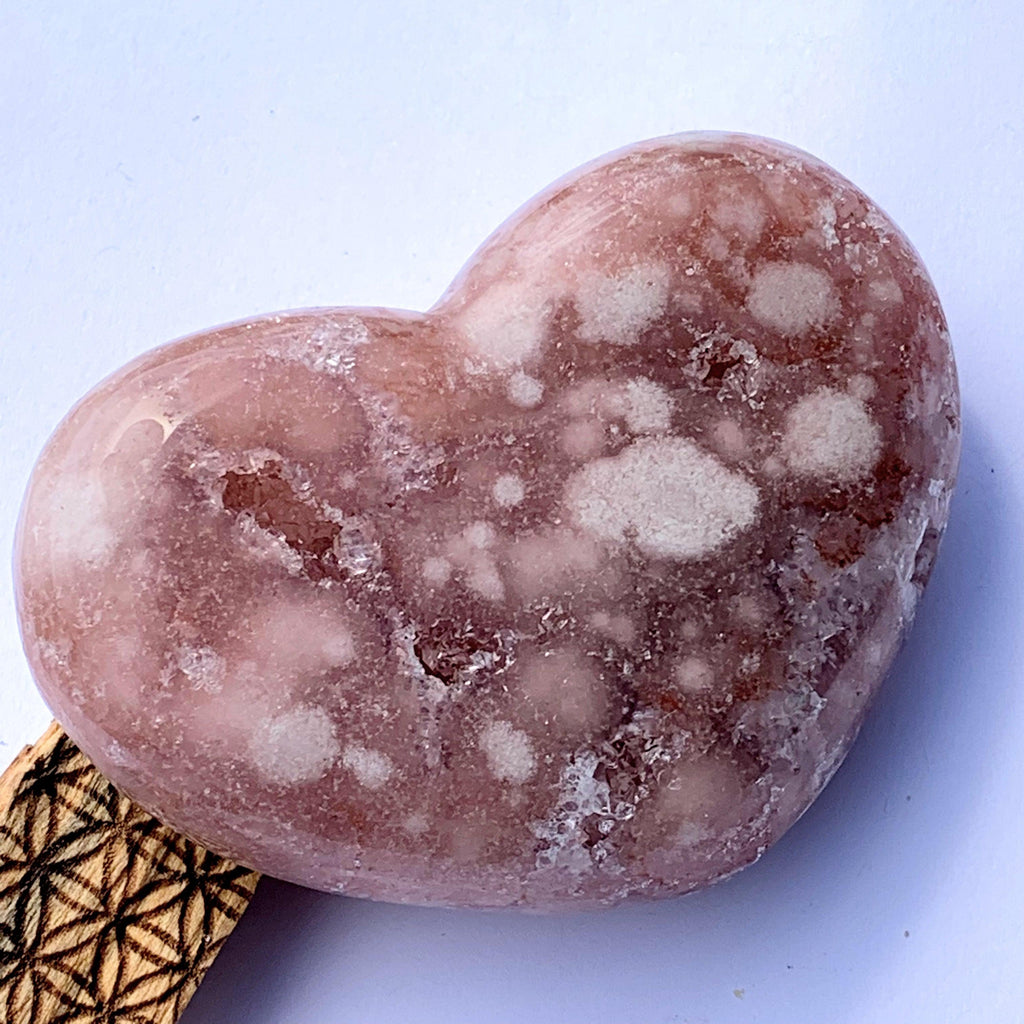 Pretty Pink Amethyst Geode Druzy Love Heart Carving - Earth Family Crystals
