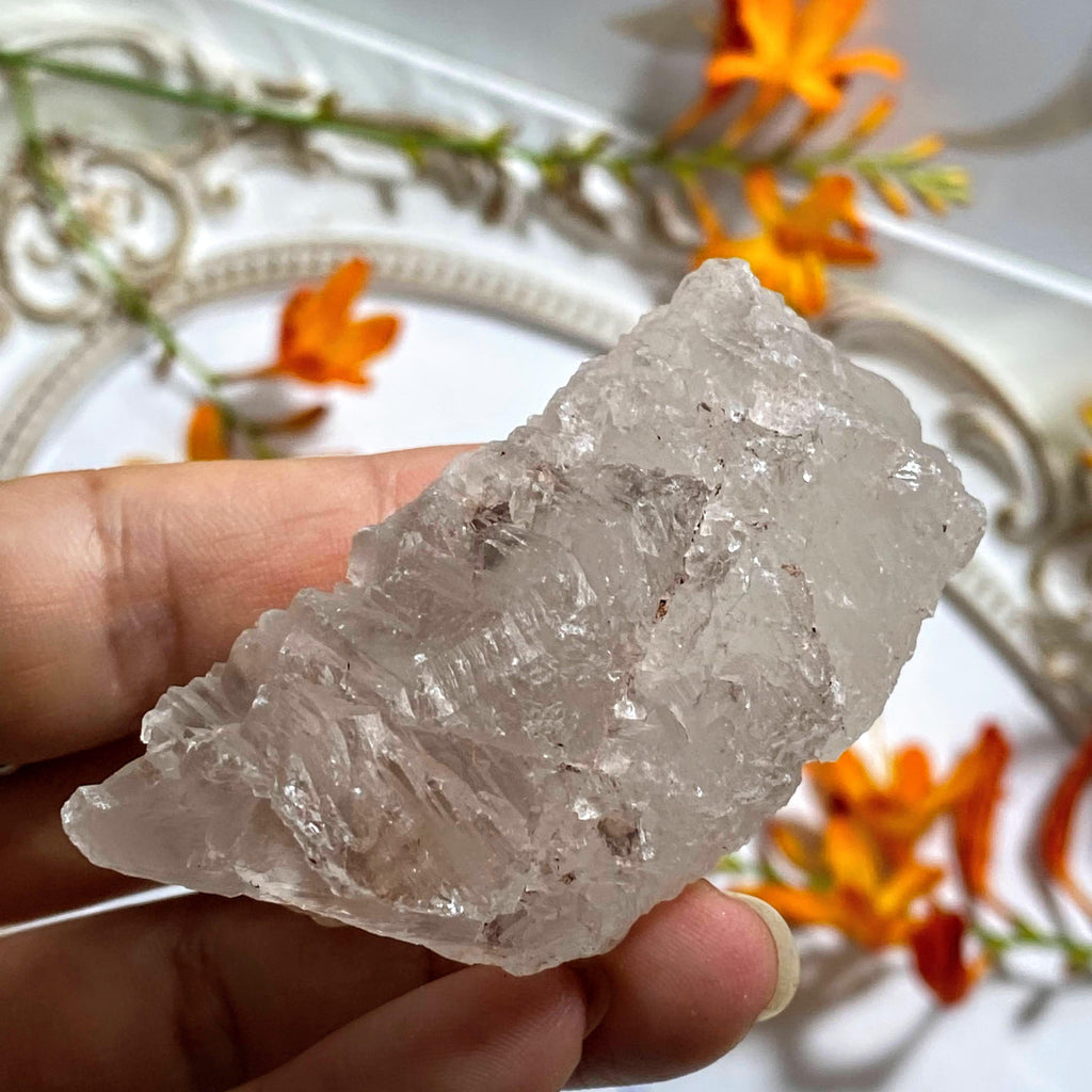 Self Healed Clear & Pink Nirvana Ice Quartz Large Point from The Himalayas #7 - Earth Family Crystals