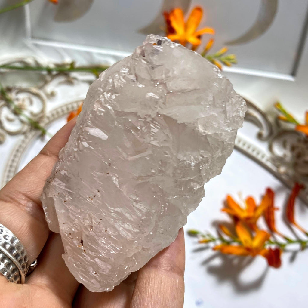 Incredible Clear & Pink Nirvana Ice Quartz Chunky Point With Record Keepers from The Himalayas #6 - Earth Family Crystals
