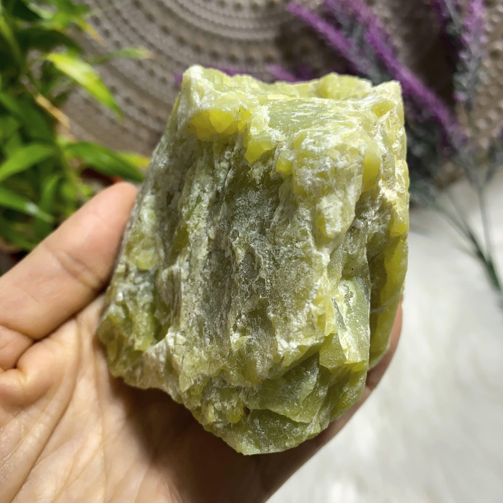 Chunky Large Lime Green Serpentine Natural Specimen From Washington, USA - Earth Family Crystals