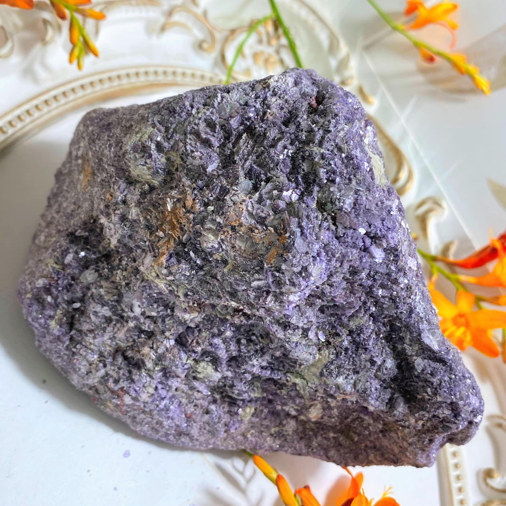 Reserved for Sandy S Incredible Violet 2LB XL Lepidolite & Pink Tourmaline Natural Raw Specimen From Oceanside Mine, California - Earth Family Crystals