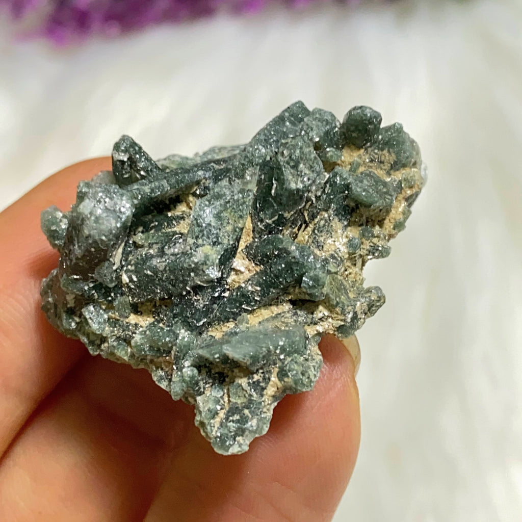 Rare Green Samadhi Quartz Dainty Cluster ~Locality: Himalayas #8 - Earth Family Crystals