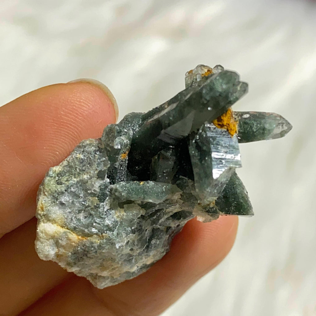 Rare Green Samadhi Dainty Quartz Cluster ~Locality: Himalayas #7 - Earth Family Crystals