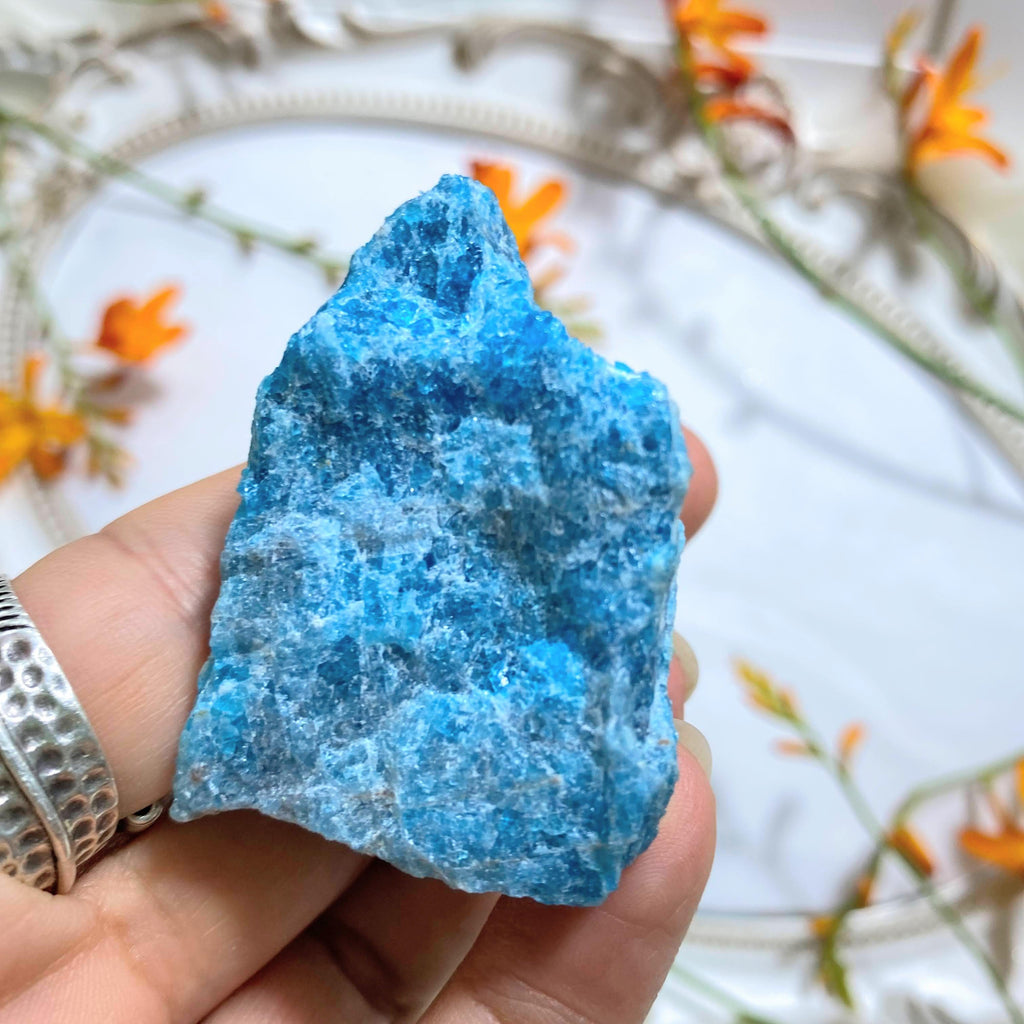 Natural Blue Apatite Raw Crystal Chunk From Madagascar - Earth Family Crystals