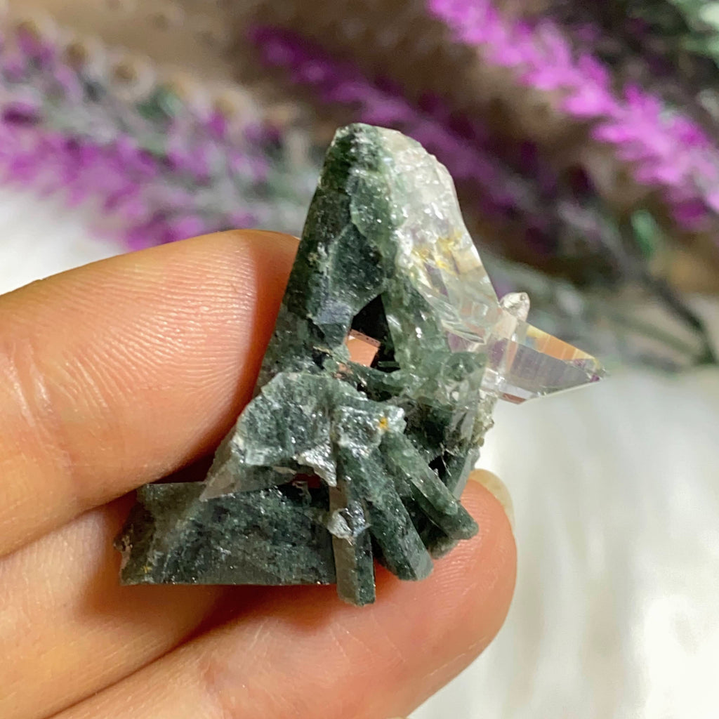 Rare Green Samadhi Quartz Dainty Cluster ~Locality: Himalayas #4 - Earth Family Crystals