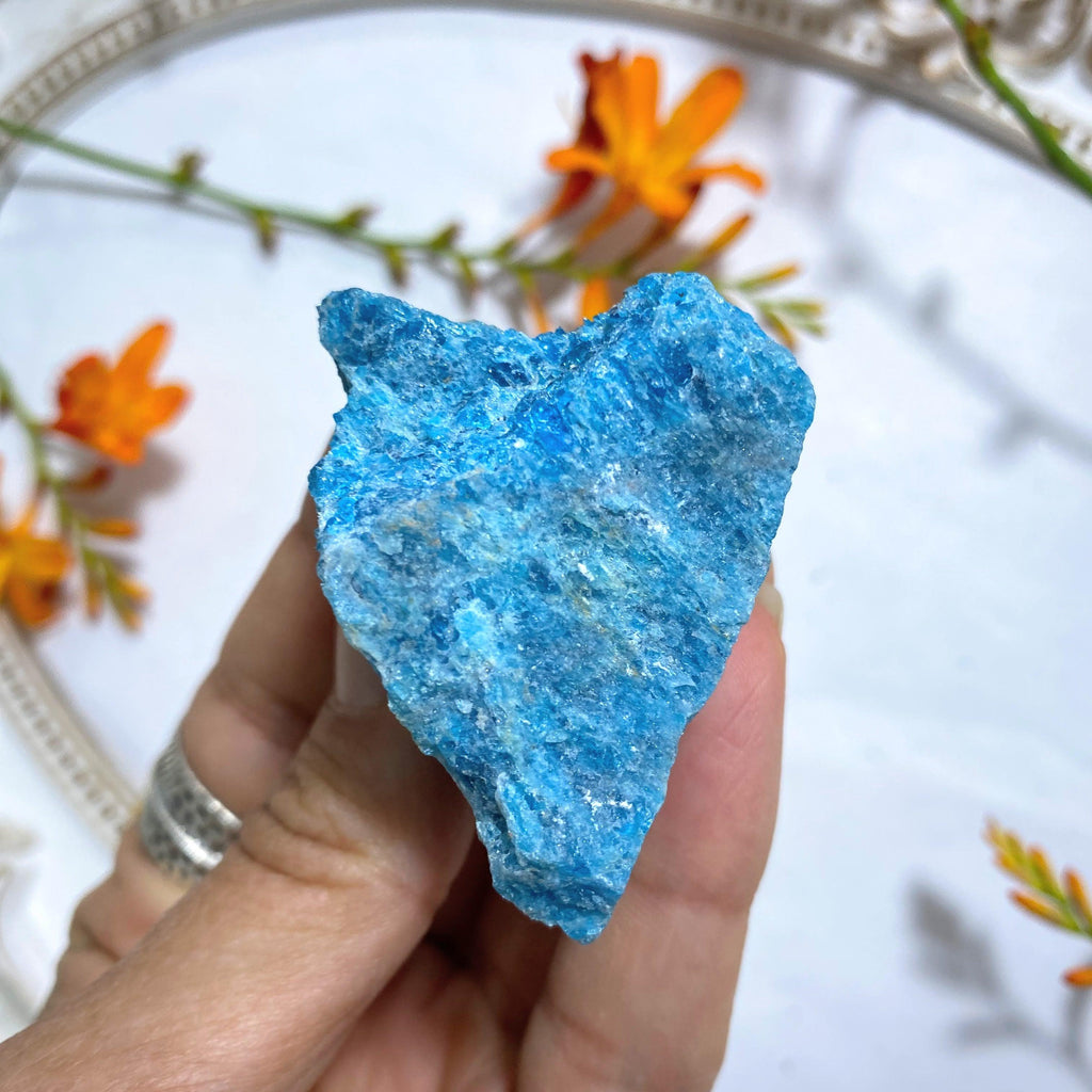 Natural Blue Apatite Raw Crystal Chunk From Madagascar - Earth Family Crystals