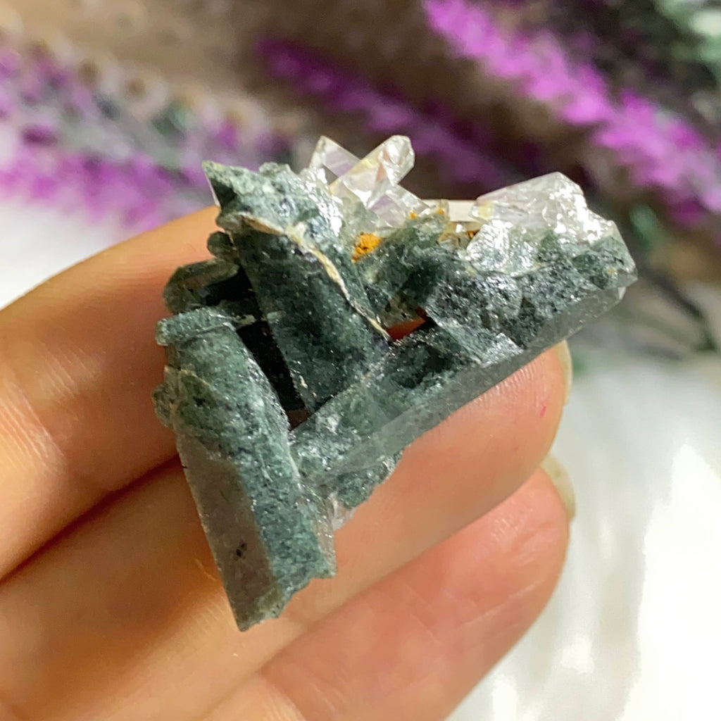 Rare Green Samadhi Quartz Dainty Cluster ~Locality: Himalayas #4 - Earth Family Crystals