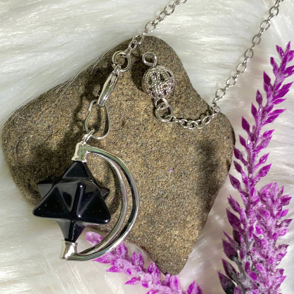 Obsidian Merkaba Pendulum with Detachable Chain (Can be worn as a pendant) - Earth Family Crystals
