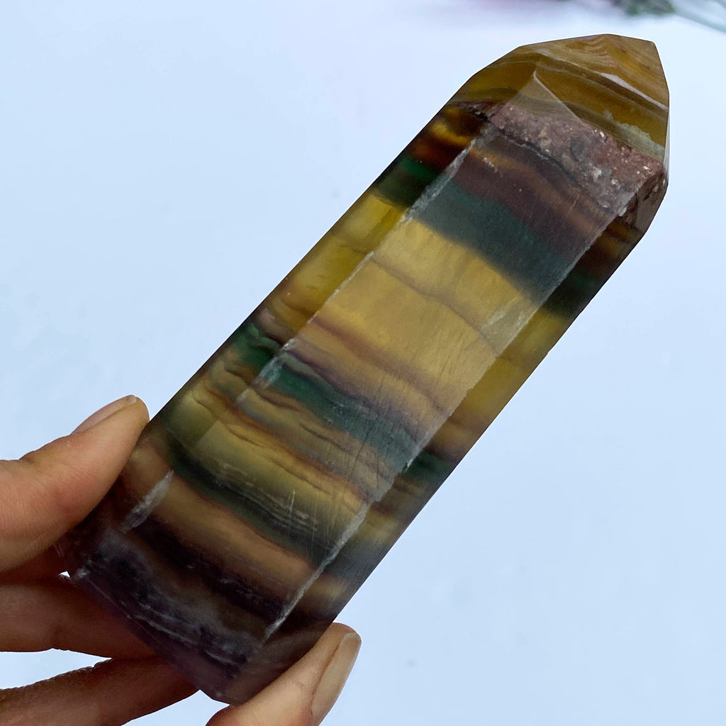Lovely Tall Rainbow Fluorite Large Standing Display Tower - Earth Family Crystals