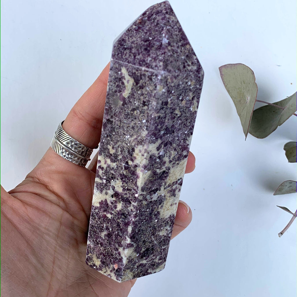 Stunning Shimmering Lilac Lepidolite Chunky Large Display Tower From Brazil #1 - Earth Family Crystals