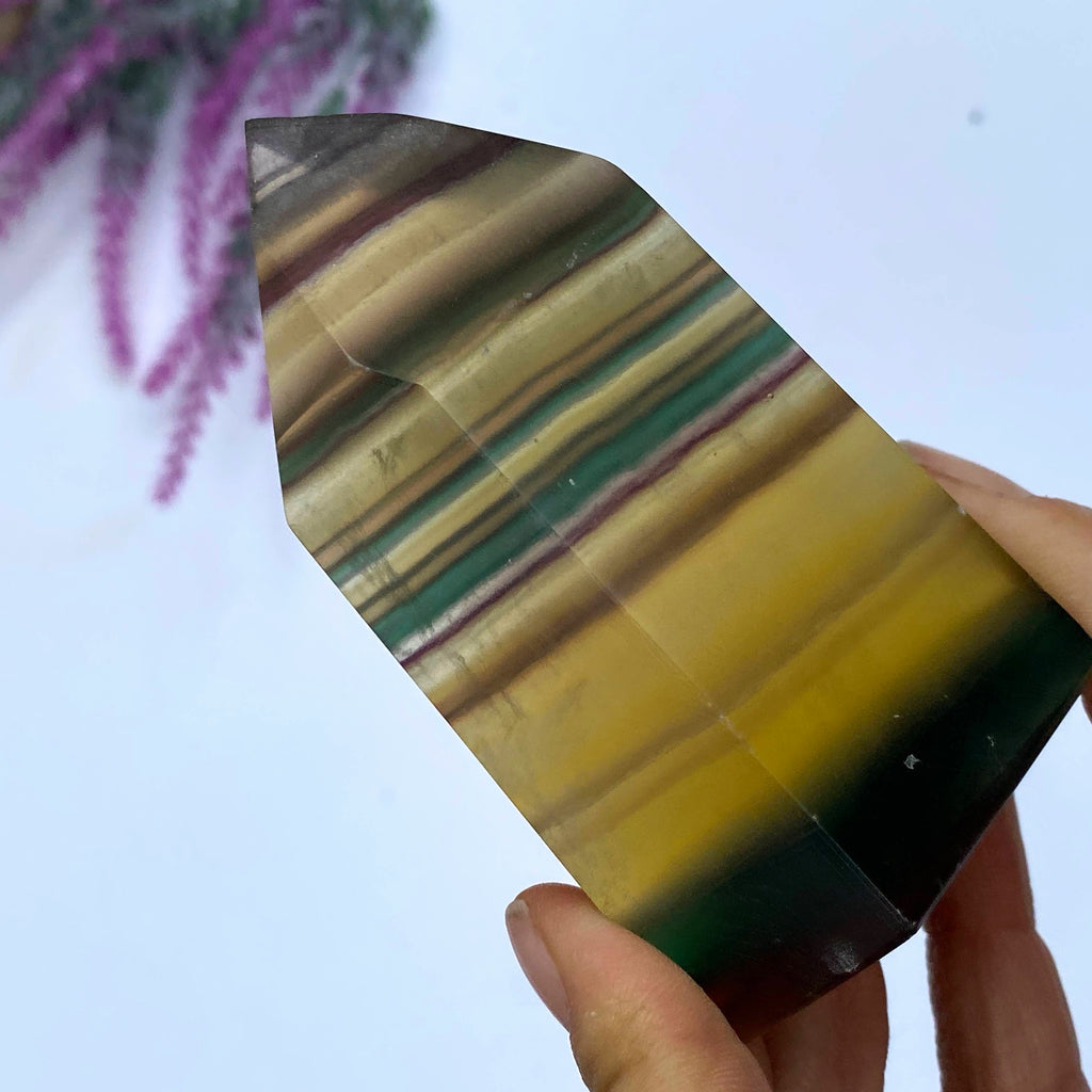 Stunning Rainbow Fluorite Standing Display Tower #1 - Earth Family Crystals