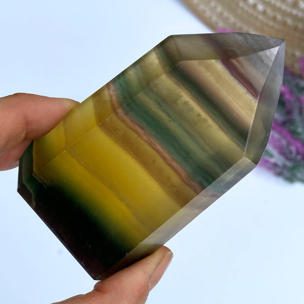 Stunning Rainbow Fluorite Standing Display Tower #1 - Earth Family Crystals