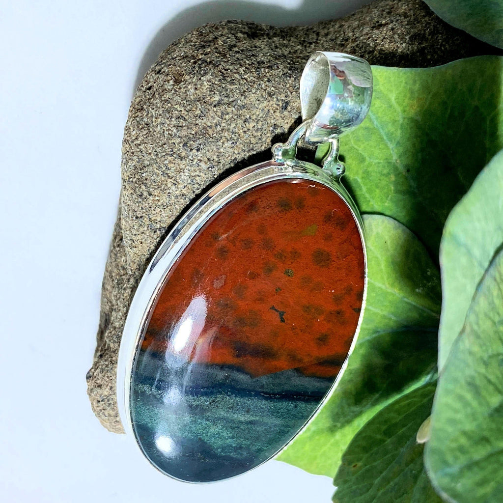 Gorgeous Bloodstone Pendant in Sterling Silver ( Includes Silver Chain) #4 - Earth Family Crystals