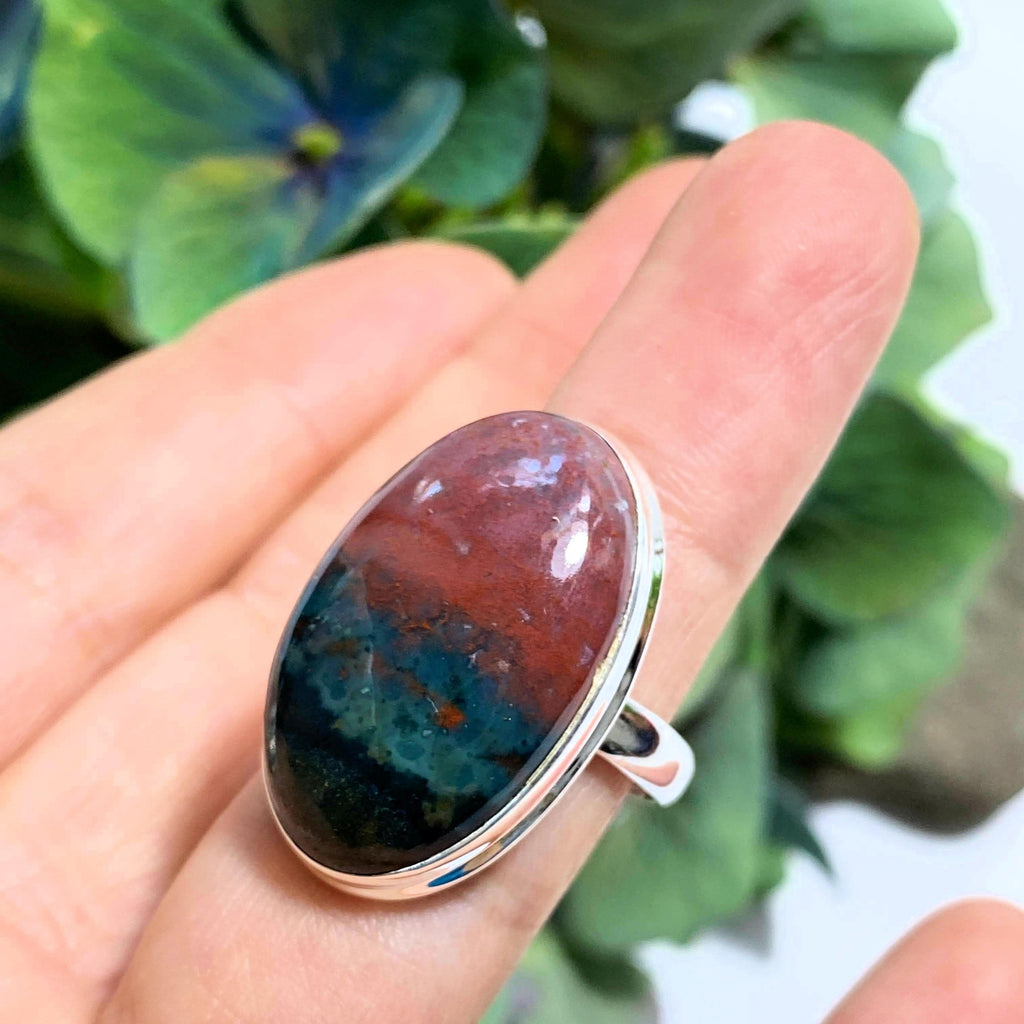 Stunning Bloodstone Ring in Sterling Silver ( Size 9.5 ) - Earth Family Crystals
