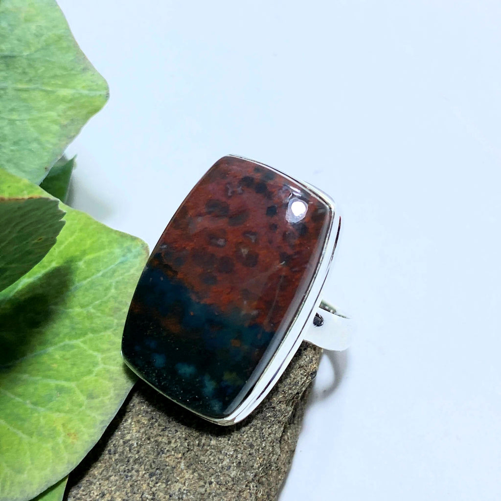 Stunning Bloodstone Ring in Sterling Silver ( Size 8 ) - Earth Family Crystals