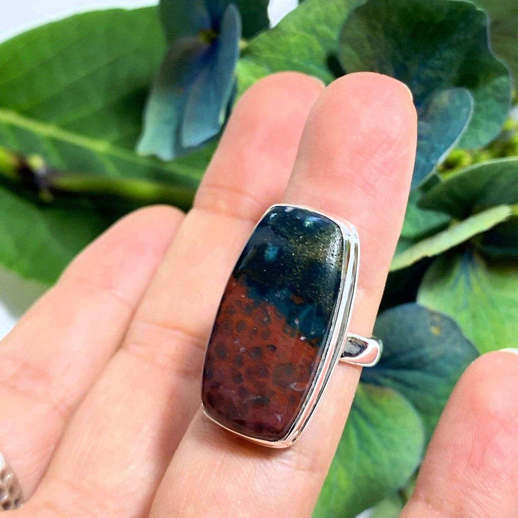 Stunning Bloodstone Ring in Sterling Silver ( Size 6 ) - Earth Family Crystals