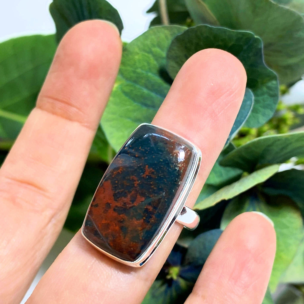 Stunning Bloodstone Ring in Sterling Silver ( Size 8 ) - Earth Family Crystals