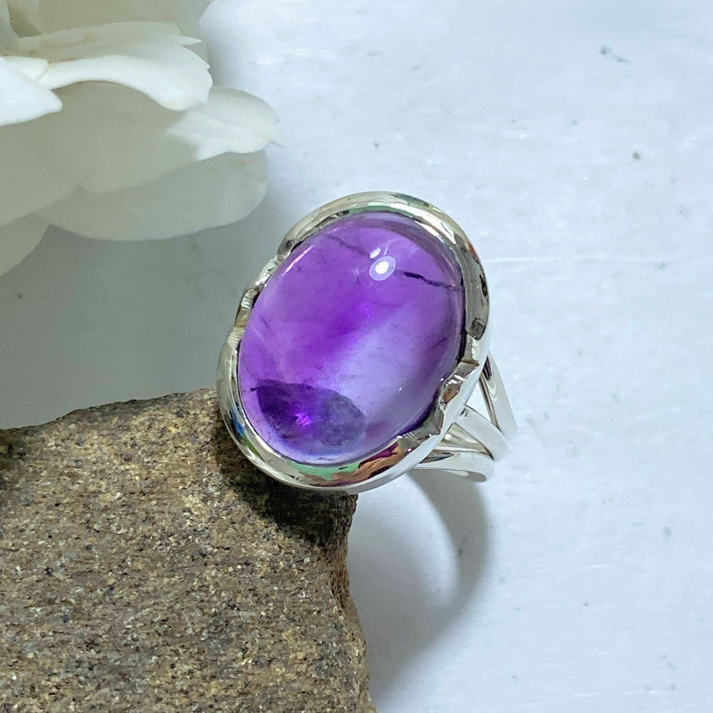 Pretty Purple Amethyst Sterling Silver Ring (Size 6) - Earth Family Crystals
