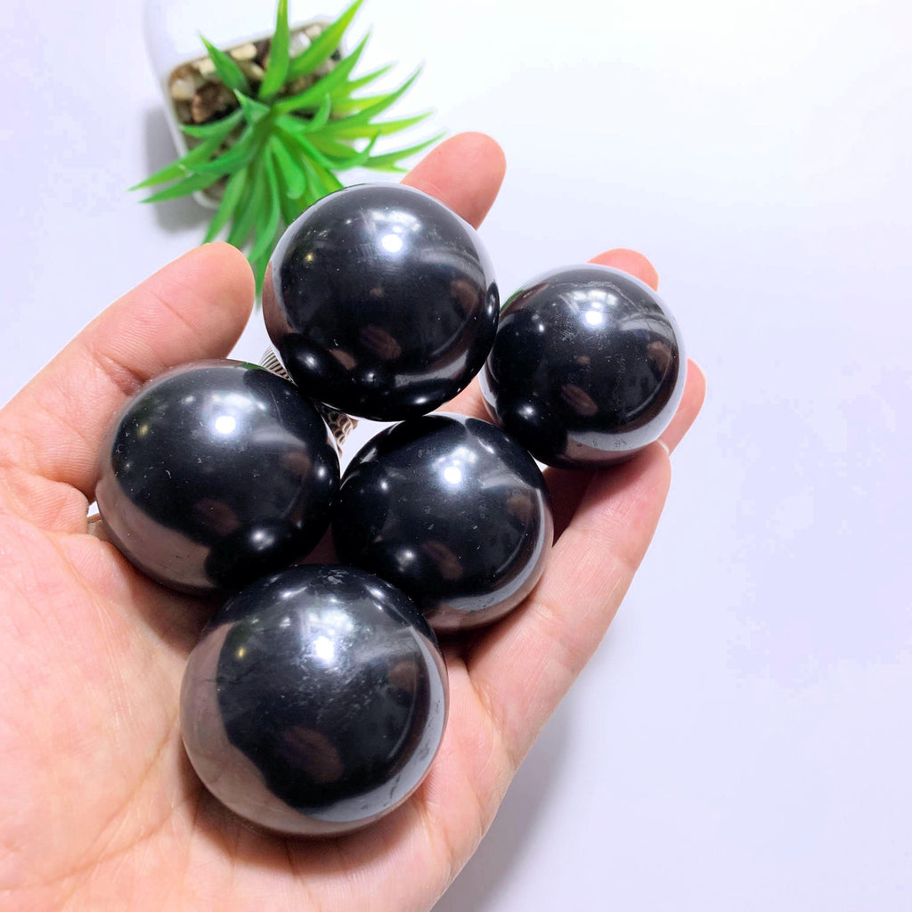 EMF Protection~Polished Shungite Small Sphere From Russia - Earth Family Crystals