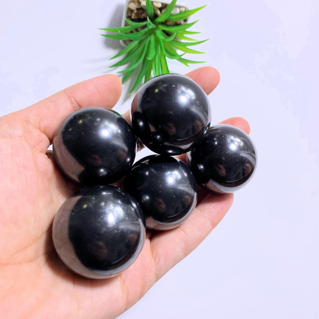 EMF Protection~Polished Shungite Small Sphere From Russia - Earth Family Crystals