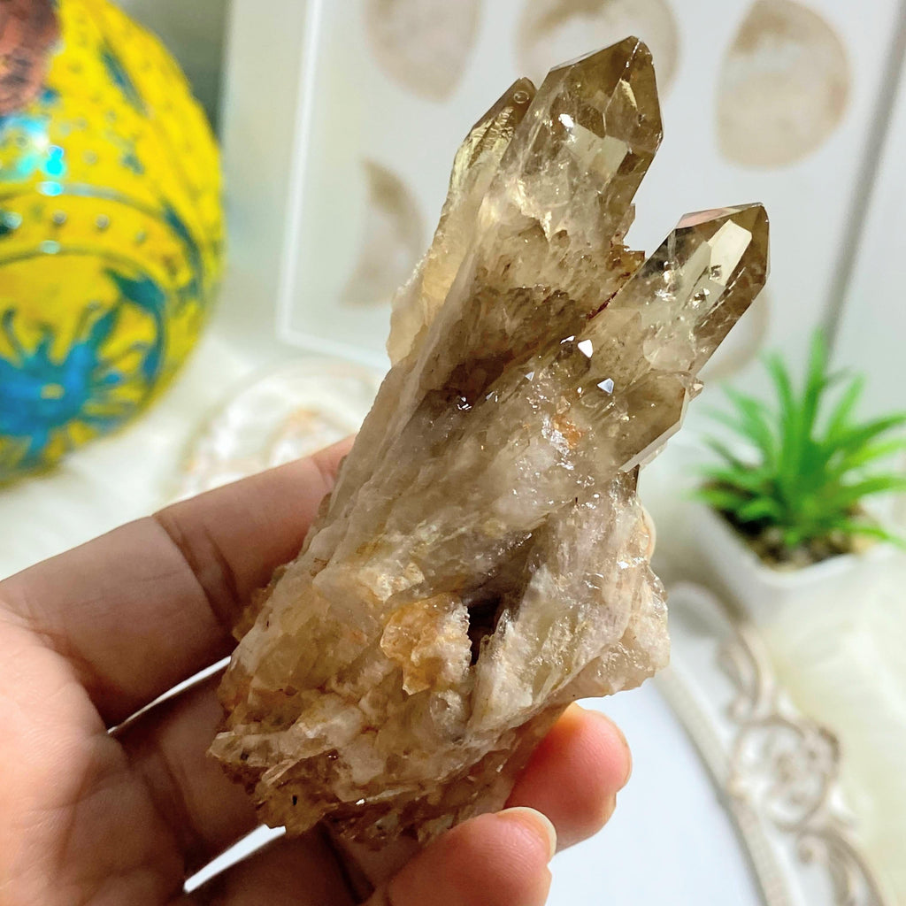 Reserved for Gina Incredible Completely Natural Golden Citrine Elestial Kundalini Cluster - Earth Family Crystals