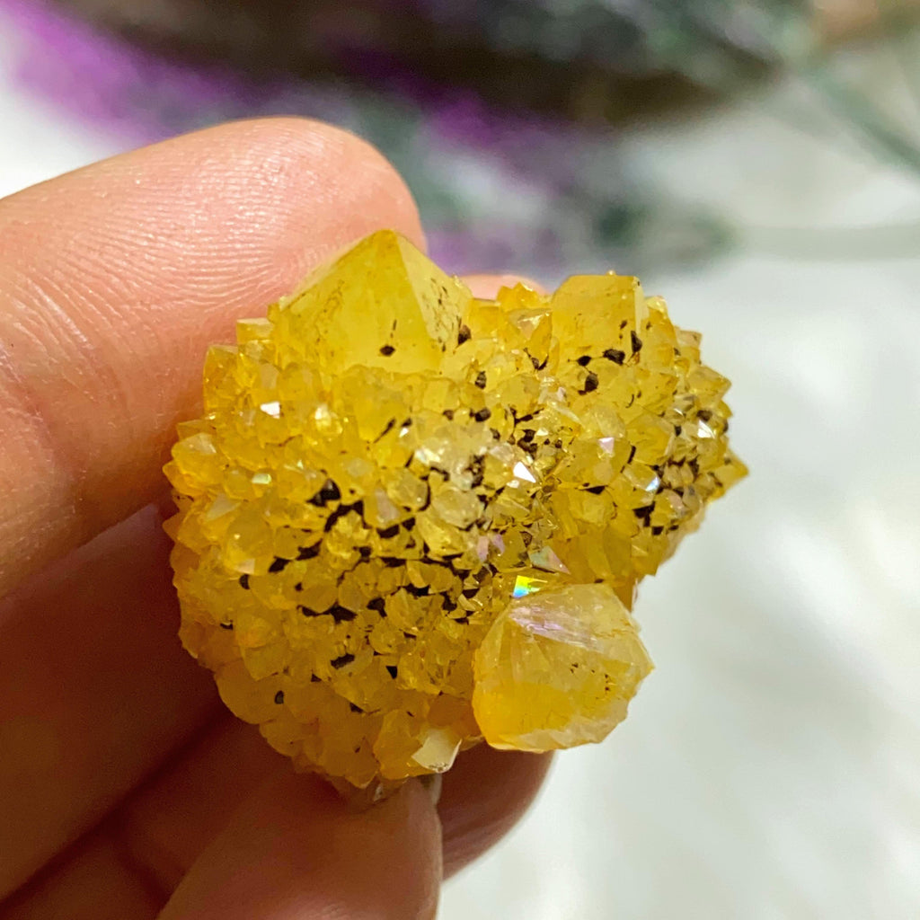 Reserved For Sandy Natural Iridescent Rainbows Citrine Spirit Quartz Cluster from S.Africa - Earth Family Crystals