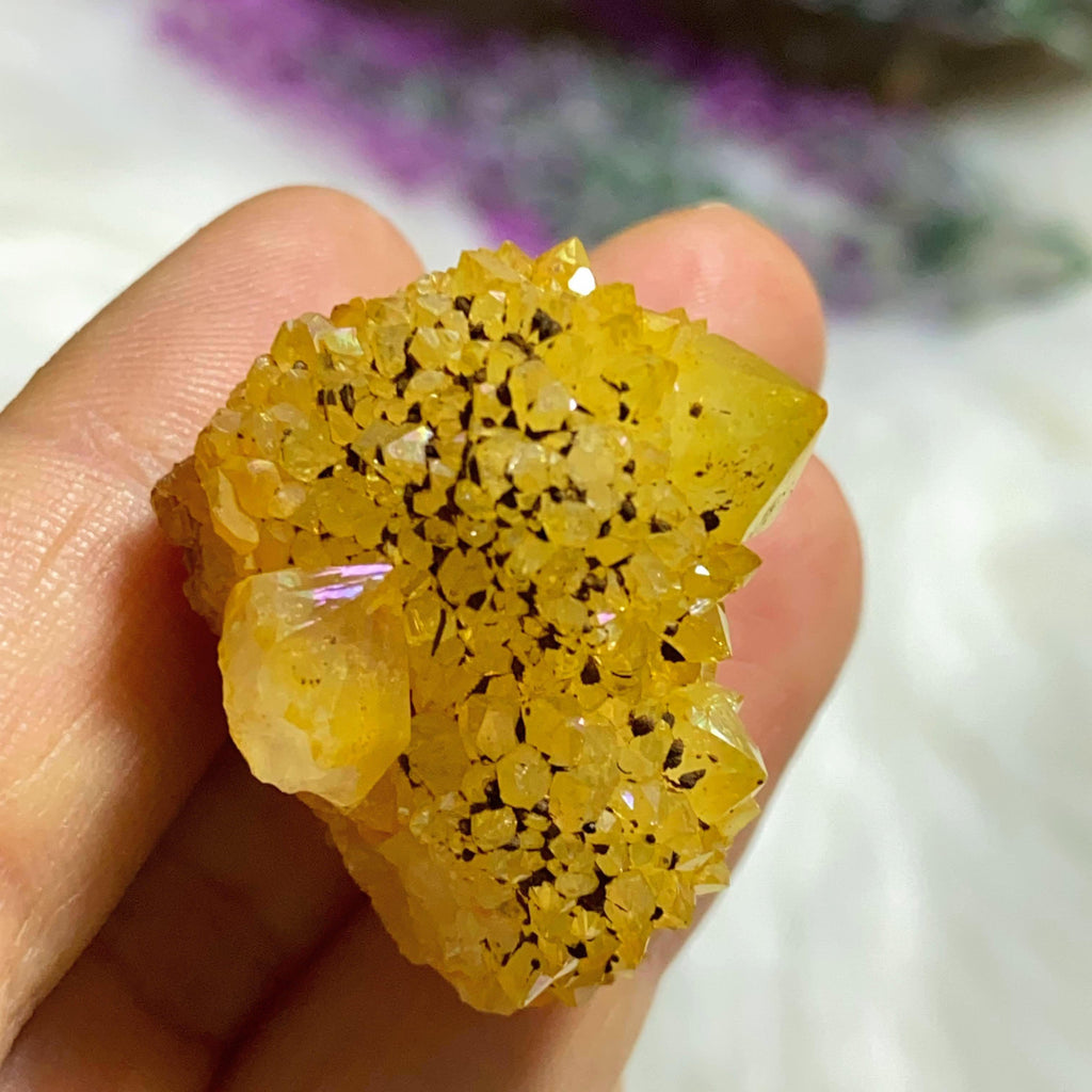 Reserved For Sandy Natural Iridescent Rainbows Citrine Spirit Quartz Cluster from S.Africa - Earth Family Crystals