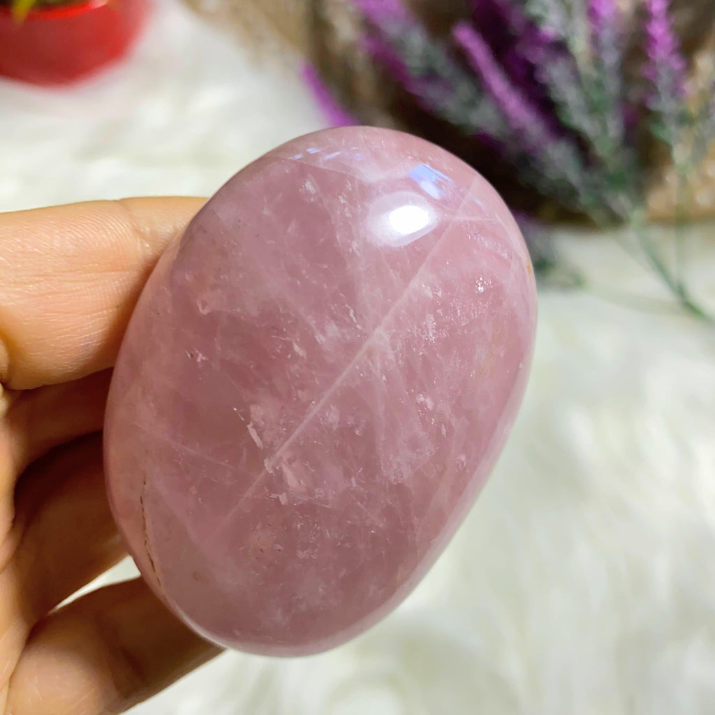 High Quality Deep Pink Rose Quartz Hand Held Specimen - Earth Family Crystals