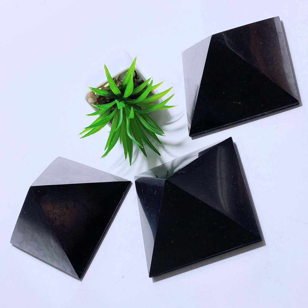 EMF Protective Large Shungite Polished Pyramid Carving~Locality Russia - Earth Family Crystals