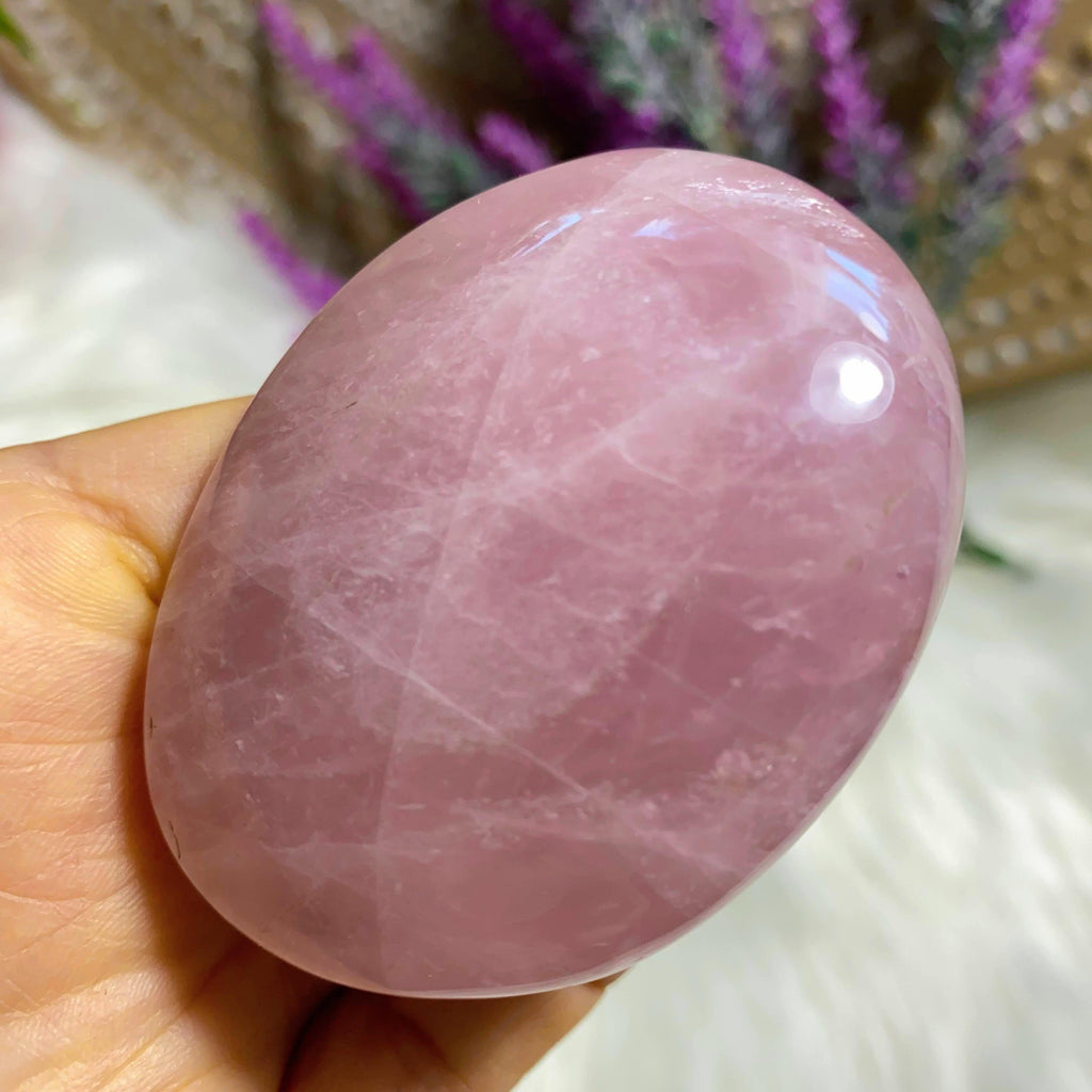 High Quality Deep Pink Rose Quartz Hand Held Specimen - Earth Family Crystals