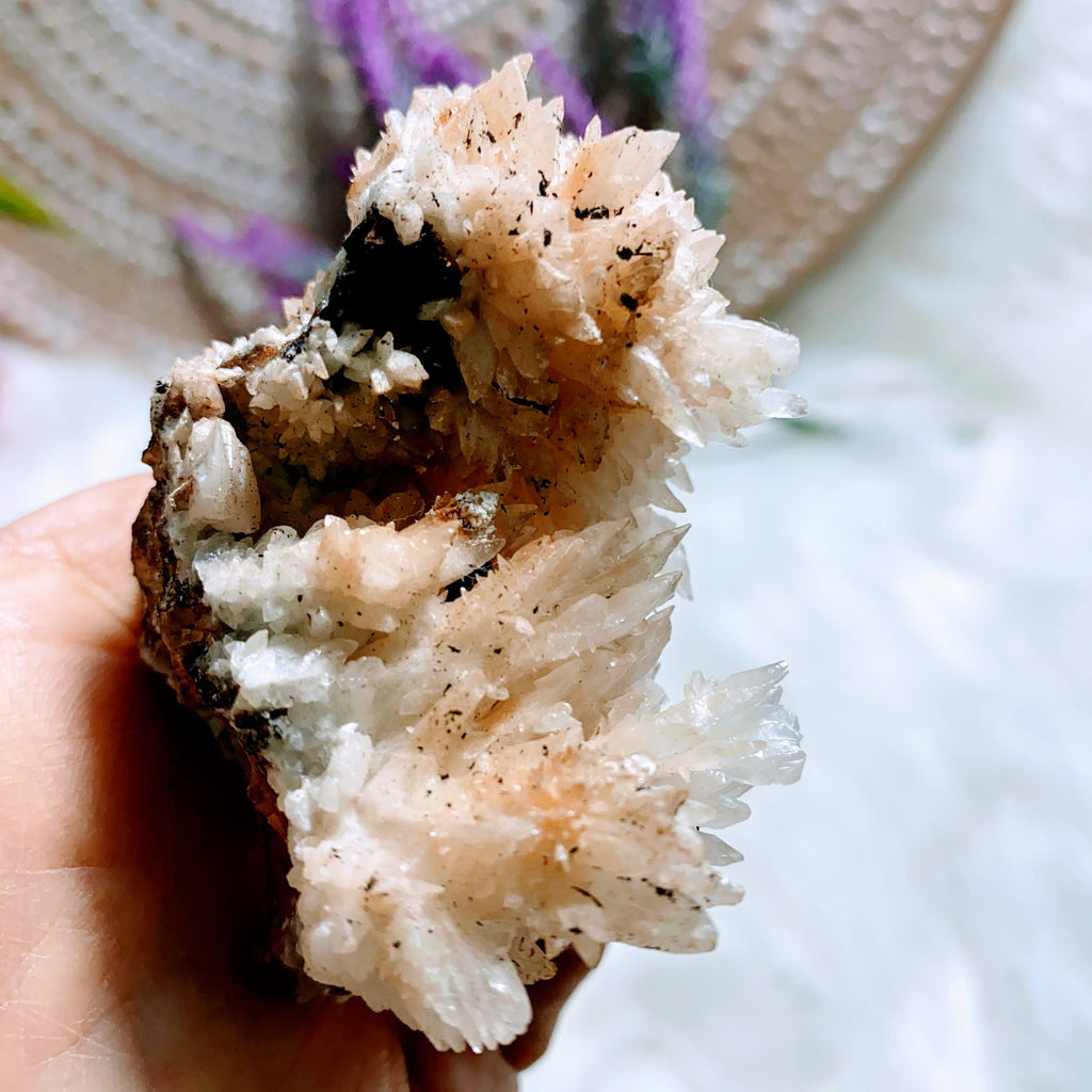 Reserved For Sandy Beautiful & Unusual Peach Calcite Natural Cluster Specimen - Earth Family Crystals