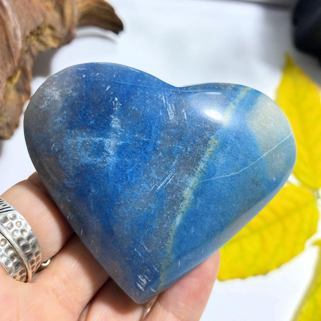 Blue Trolleite Medium Love Heart Carving From Brazil #3 - Earth Family Crystals